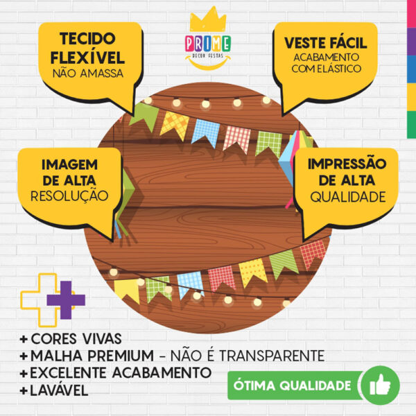 Painel Redondo 3D Festa Junina Tecido Sublimado - Image 3