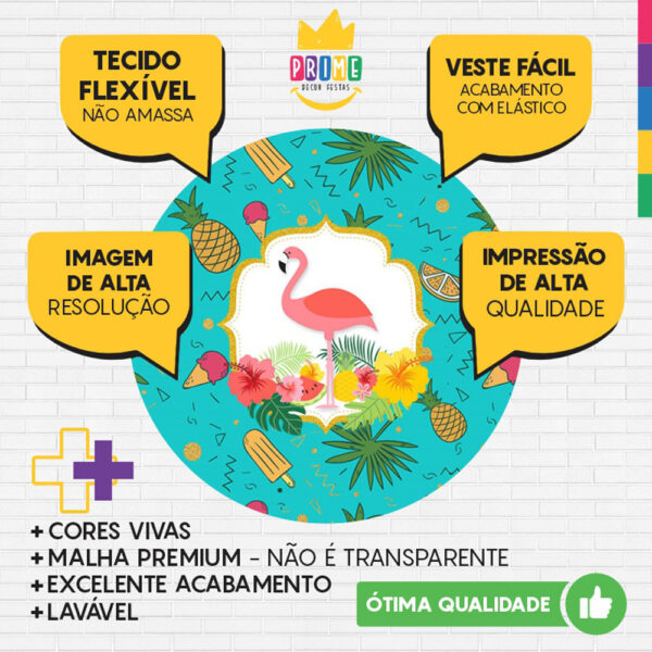 Painel Redondo 3D Flamingo Tecido Sublimado - Image 3