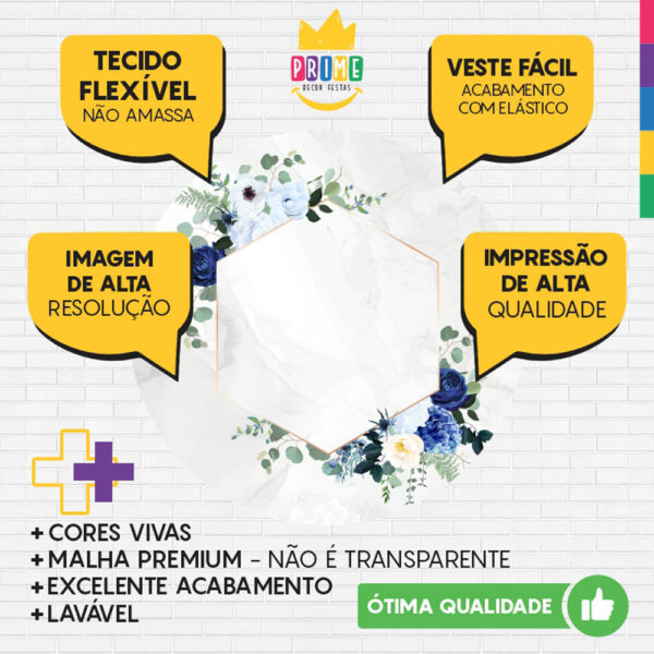 Painel Redondo 3D Floral Tecido Sublimado - Image 3