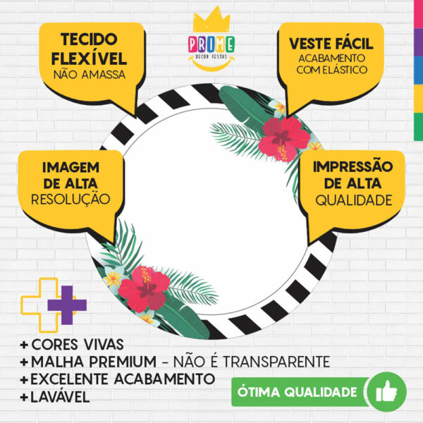 Painel Redondo 3D Floral Tecido Sublimado - Image 3