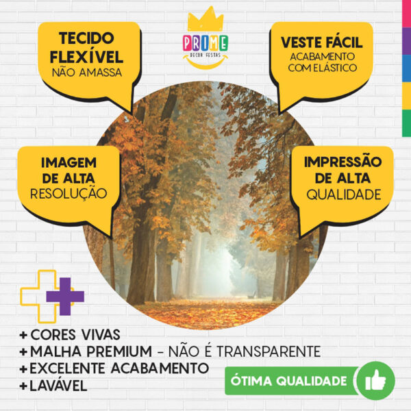 Painel Redondo 3D Floresta  Tecido Sublimado - Image 3