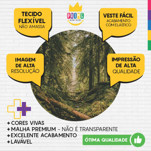 Painel Redondo 3D Floresta Tecido Sublimado - Image 3