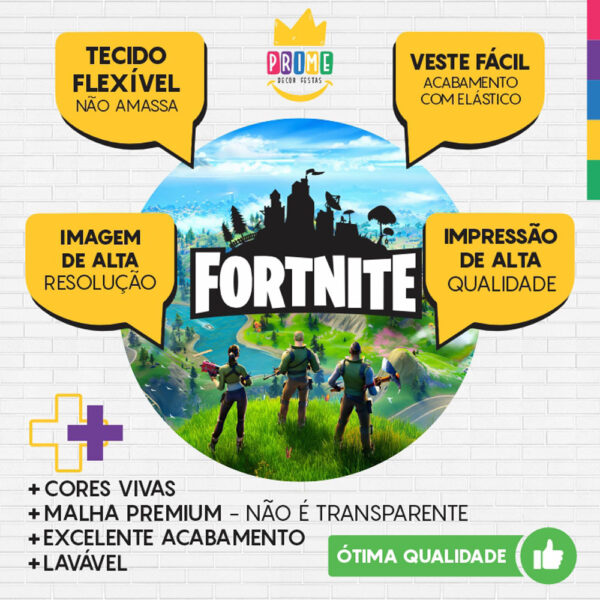 Painel Redondo 3D Fortnite Tecido Sublimado - Image 3
