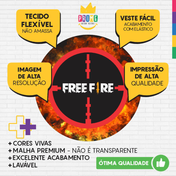 Painel Redondo 3D Free Fire Tecido Sublimado - Image 3