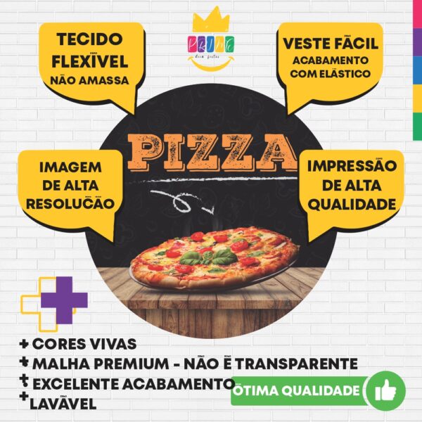 Painel Redondo 3D Pizza Tecido Sublimado - Image 3