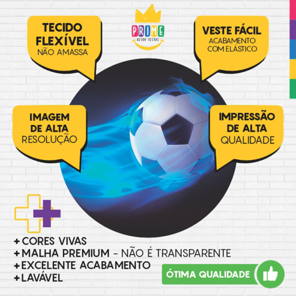Painel Redondo 3D Futebol Tecido Sublimado - Image 3