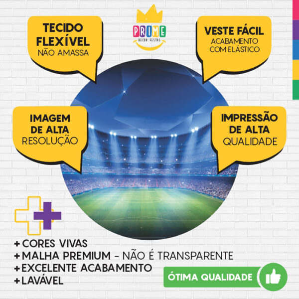 Painel Redondo 3D Futebol Tecido Sublimado - Image 3