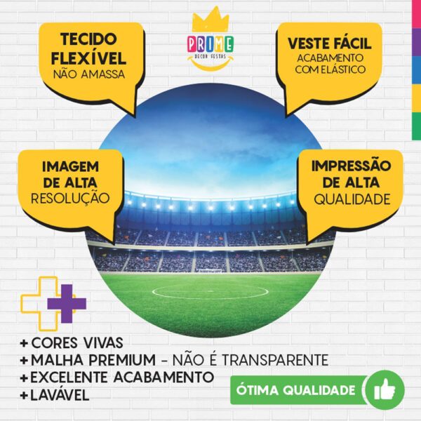 Painel Redondo 3D Futebol Tecido Sublimado - Image 3