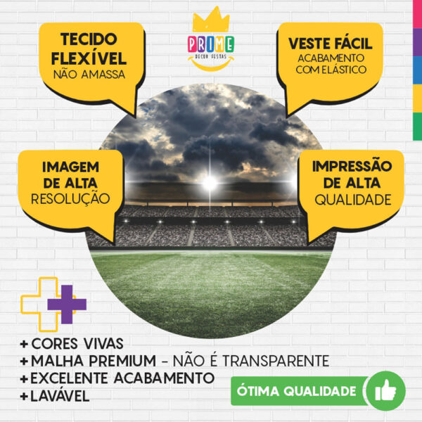 Painel Redondo 3D Futebol Tecido Sublimado - Image 3