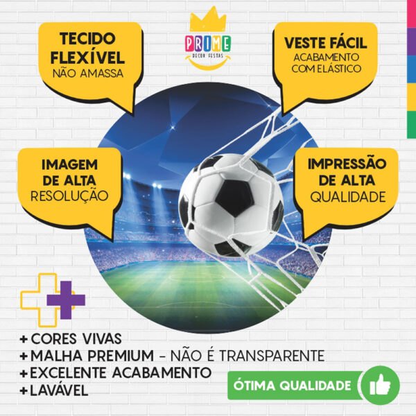 Painel Redondo 3D Futebol Tecido Sublimado - Image 3