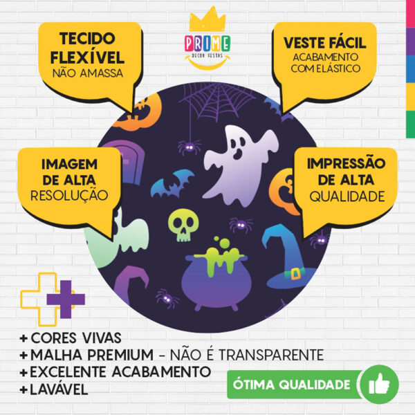 Painel Redondo 3D Halloween Tecido Sublimado - Image 3