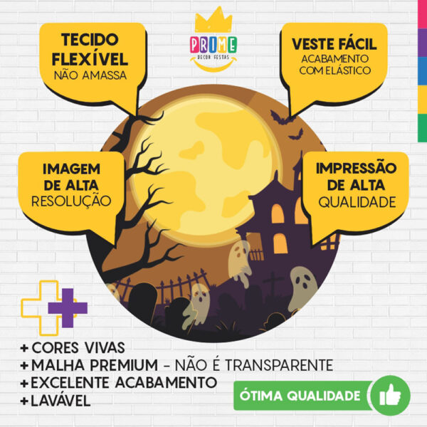 Painel Redondo 3D Halloween Tecido Sublimado - Image 3