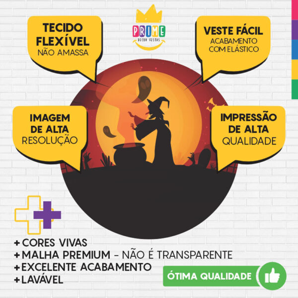 Painel Redondo 3D Halloween Tecido Sublimado - Image 3