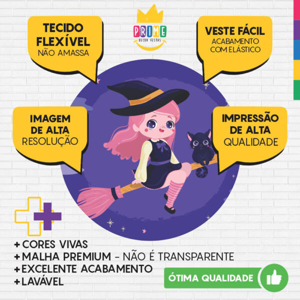 Painel Redondo 3D Halloween Tecido Sublimado - Image 3