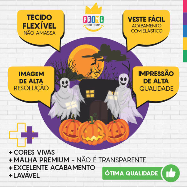 Painel Redondo 3D Halloween Tecido Sublimado - Image 3
