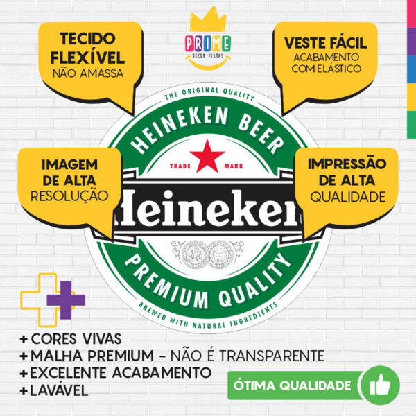 Painel Redondo 3D Heineken Tecido Sublimado - Image 3