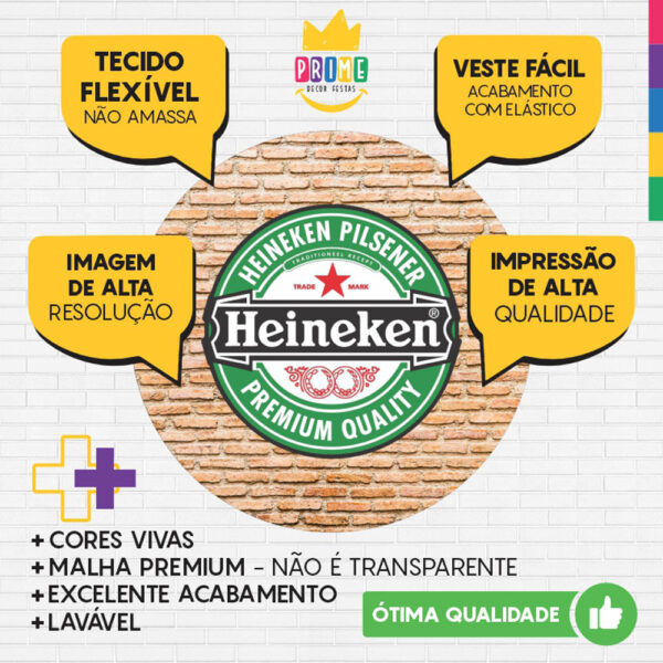 Painel Redondo 3D Heineken Tecido Sublimado - Image 3