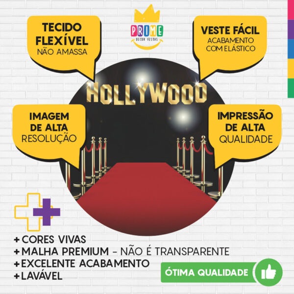 Painel Redondo 3D Hollywood Tecido Sublimado - Image 3