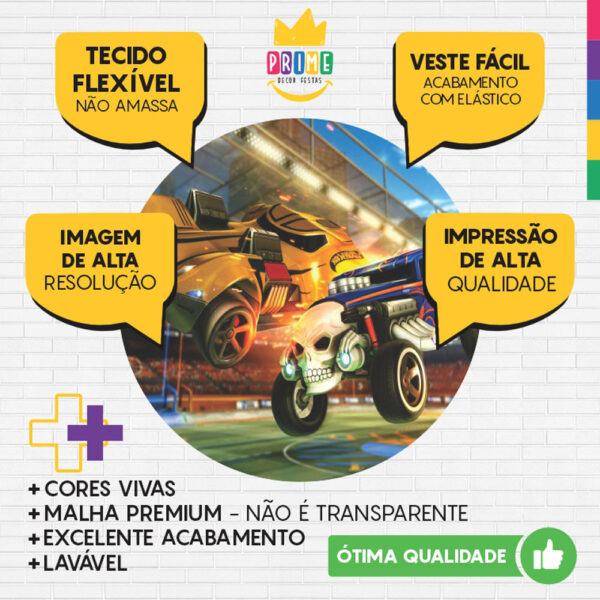 Painel Redondo 3D Hotwheels Tecido Sublimado - Image 3