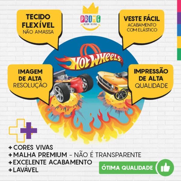 Painel Redondo 3D Hotwheels Tecido Sublimado - Image 3