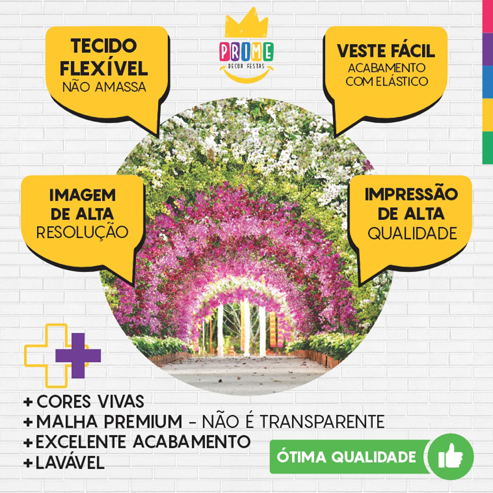 Painel Redondo 3D Jardim Tecido Sublimado - Imagem 3