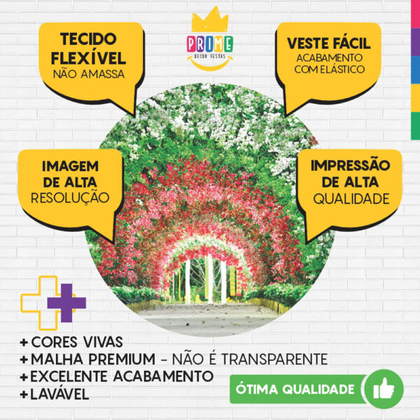 Painel Redondo 3D Jardim Tecido Sublimado - Image 3