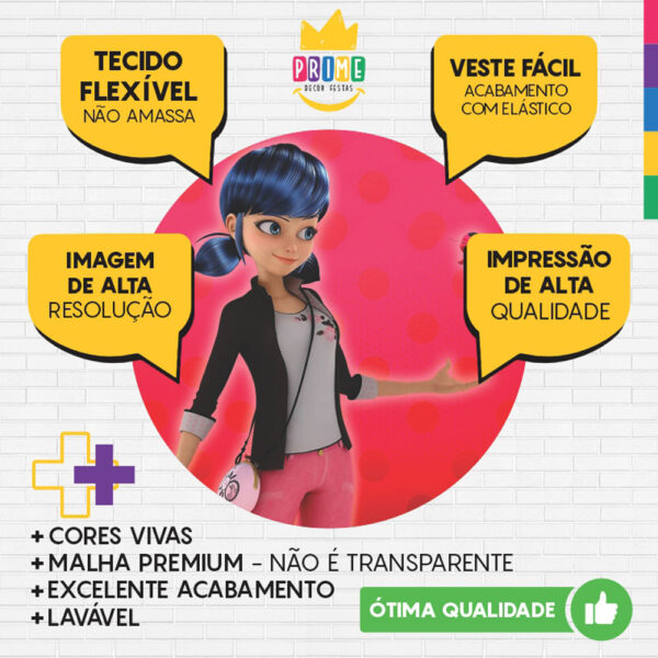 Painel Redondo 3D Lady Bug Tecido Sublimado - Image 3