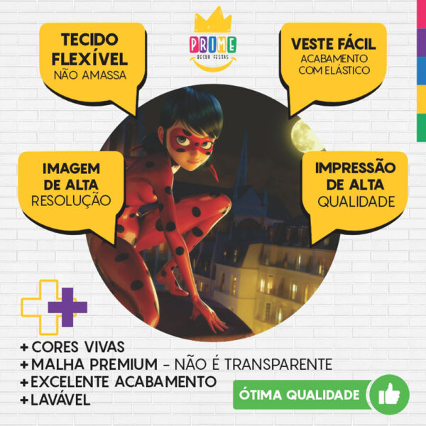 Painel Redondo 3D Lady Bug Tecido Sublimado - Image 3