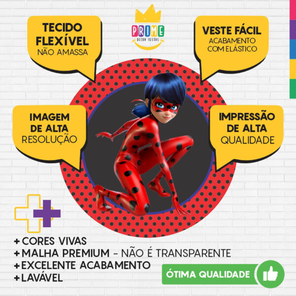 Painel Redondo 3D Lady Bug Tecido Sublimado - Image 3