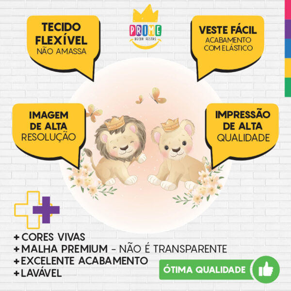 Painel Redondo 3D Leãozinho Tecido Sublimado - Image 3