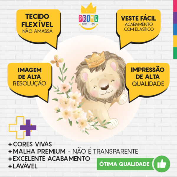 Painel Redondo 3D Leãozinho Tecido Sublimado - Image 3