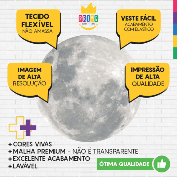Painel Redondo 3D Lua Tecido Sublimado - Image 3