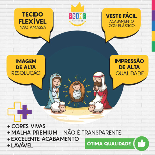 Painel Redondo 3D Menino Jesus Tecido Sublimado - Image 3