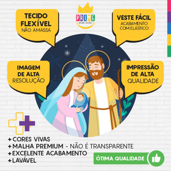 Painel Redondo 3D Menino Jesus Tecido Sublimado - Image 3