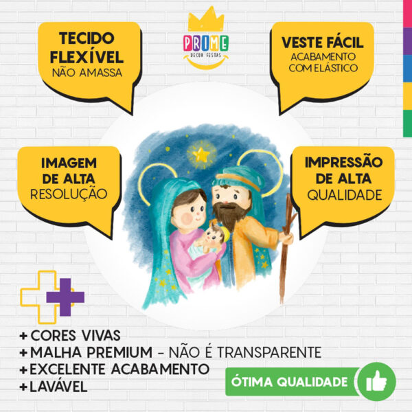 Painel Redondo 3D Menino Jesus Tecido Sublimado - Image 3