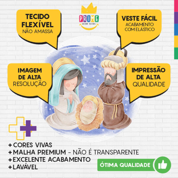 Painel Redondo 3D Menino Jesus Tecido Sublimado - Image 3