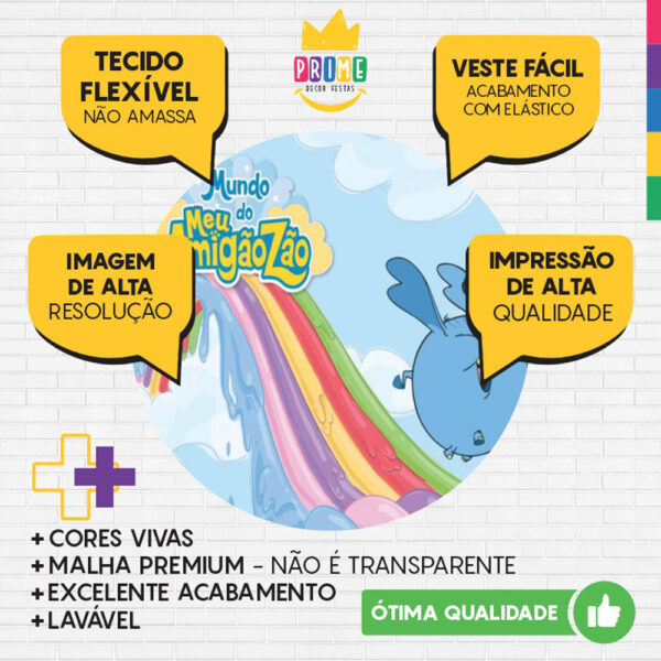 Painel Redondo 3D Meu Amigaozão Tecido Sublimado - Image 3