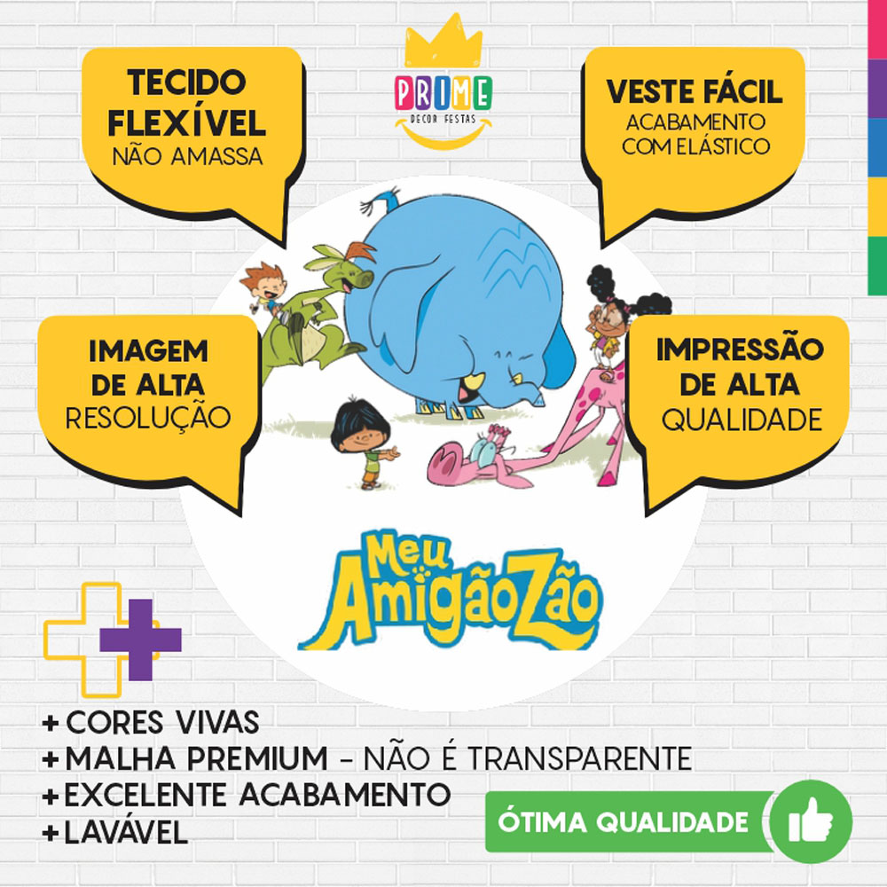 Painel Redondo 3D Meu Amigaozão Tecido Sublimado - Imagem 3