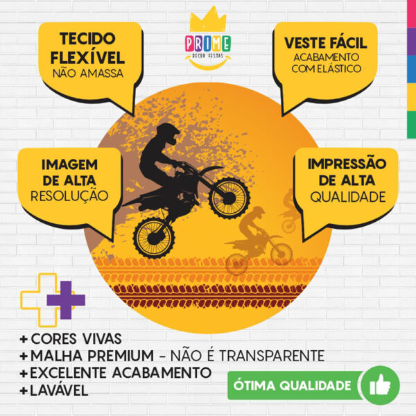 Painel Redondo 3D MotoCross Tecido Sublimado - Image 3
