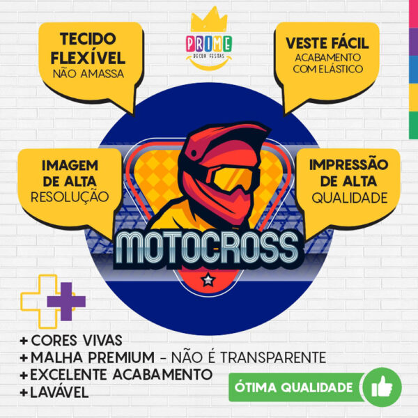 Painel Redondo 3D MotoCross Tecido Sublimado - Image 3