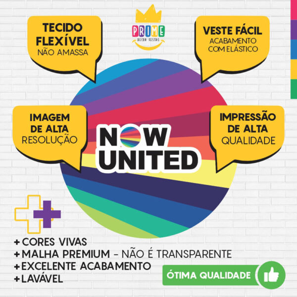 Painel Redondo 3D Now United Tecido Sublimado - Image 3