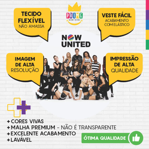 Painel Redondo 3D Now United Tecido Sublimado - Image 3