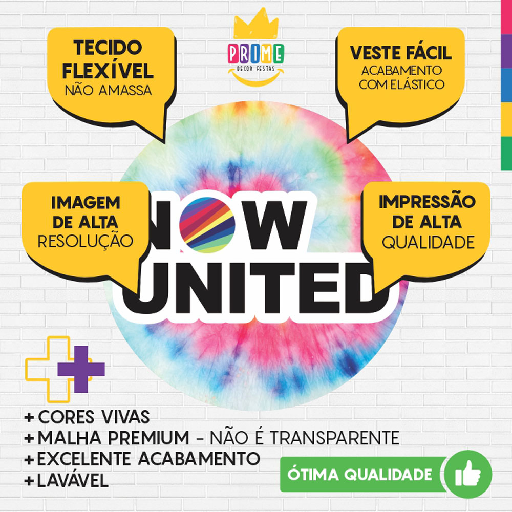 Painel Redondo 3D Now United Tecido Sublimado - Imagem 3