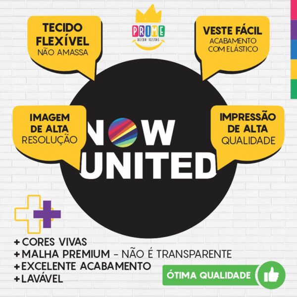 Painel Redondo 3D Now United Preto Tecido Sublimado - Image 3