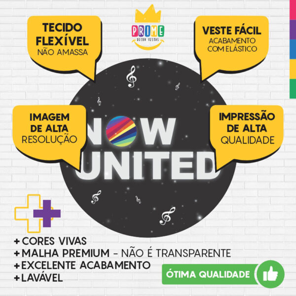 Painel Redondo 3D Now United Tecido Sublimado - Image 3