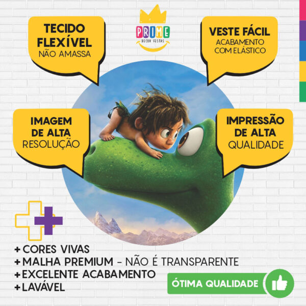 Painel Redondo 3D O Bom Dinossauro Tecido Sublimado - Image 3