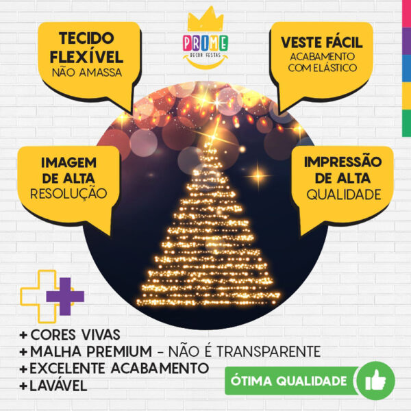 Painel Redondo 3D Natal Arvore Tecido Sublimado - Image 3