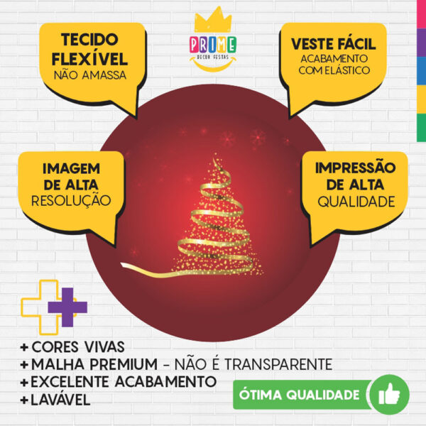 Painel Redondo 3D Natal Tecido Sublimado - Image 3
