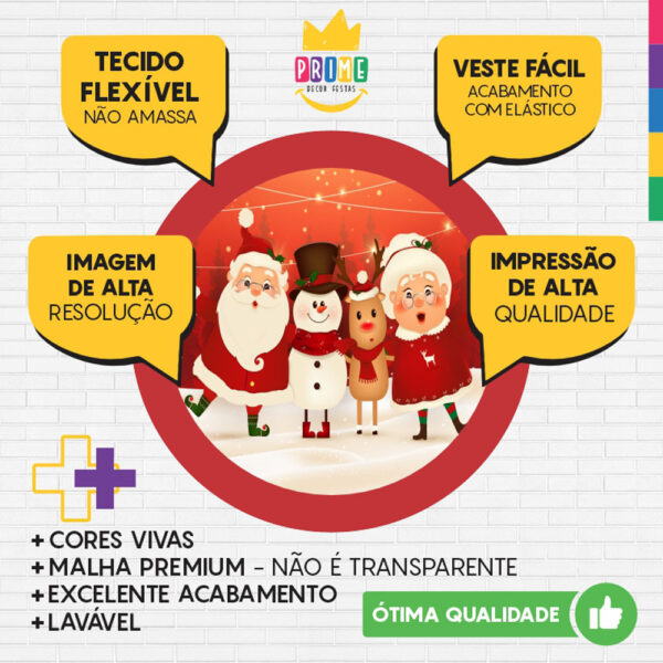 Painel Redondo 3D Natal Tecido Sublimado - Image 3