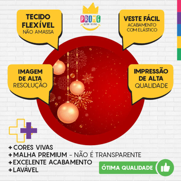 Painel Redondo 3D Natal Tecido Sublimado - Image 3